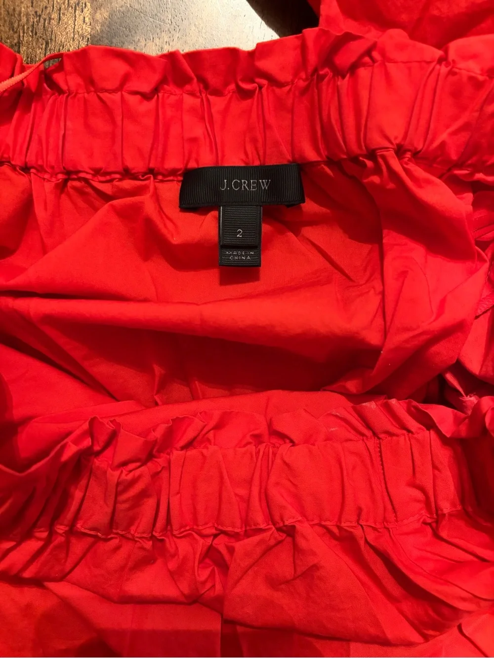 J. Crew Bright Red Off-Shoulder Top